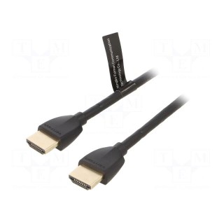Cable | HDMI 2.0 | HDMI plug,both sides | PVC | 3m | black | 32AWG