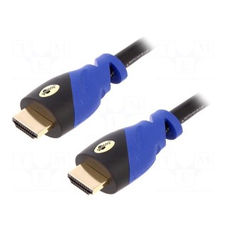 Cable | HDMI 2.0 | HDMI plug,both sides | 5m | black-blue