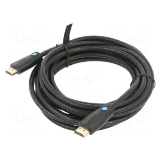 Cable | HDMI 2.0 | HDMI plug,both sides | PVC | Len: 5m | black | 30AWG
