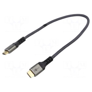 Cable | HDMI 2.0 | HDMI plug,both sides | PVC | textile | Len: 0.5m