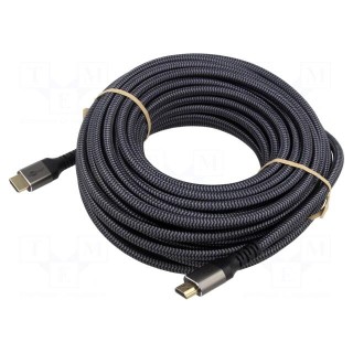 Cable | HDMI 2.0 | HDMI plug,both sides | PVC | textile | Len: 15m