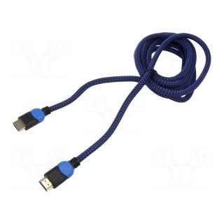 Cable | HDMI 2.0 | HDMI plug,both sides | textile | Len: 3m | 30AWG