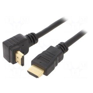 Cable | HDMI 2.0 | HDMI plug,HDMI plug 90° | PVC | 4.5m | black | 30AWG