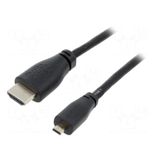 Cable | HDMI 2.0 | HDMI plug,micro HDMI plug | 1m | black