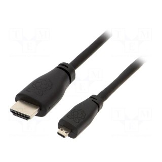 Cable | HDMI 2.0 | HDMI plug,micro HDMI plug | 2m | black