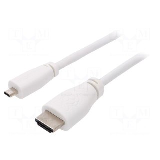 Cable | HDMI 2.0 | HDMI plug,micro HDMI plug | 2m | white