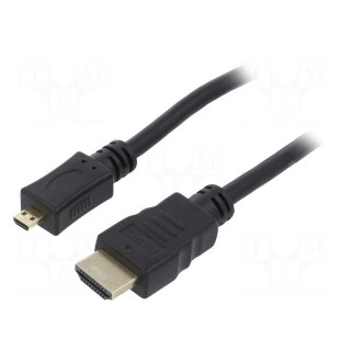Cable | HDMI 2.0 | HDMI plug,micro HDMI plug | PVC | Len: 5m | black
