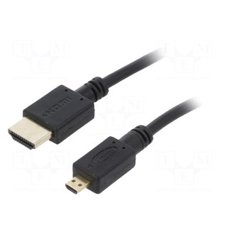Cable | HDMI 2.0 | HDMI plug,micro HDMI plug | PVC | 3m | black | 32AWG