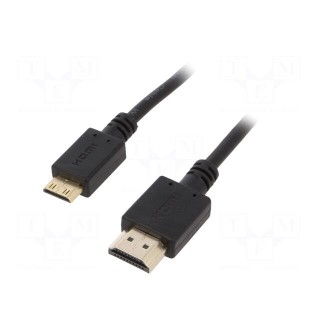 Cable | HDMI 2.0 | HDMI plug,mini HDMI plug | PVC | 1.8m | black