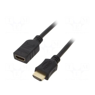 Cable | HDMI 2.0 | HDMI socket,HDMI plug | PVC | 1.8m | black | 30AWG