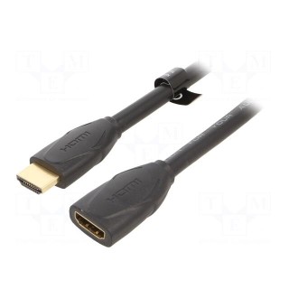 Cable | HDMI 2.0 | HDMI socket,HDMI plug | PVC | 1.5m | black | 30AWG