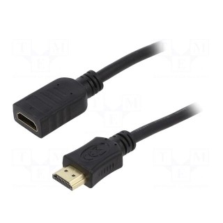 Cable | HDMI 2.0 | HDMI socket,HDMI plug | PVC | 4.5m | black | 30AWG