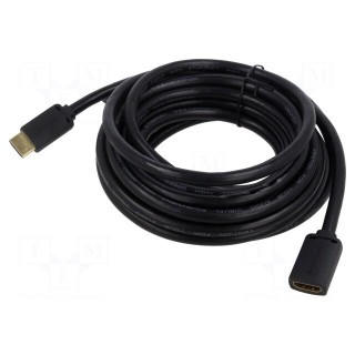 Cable | HDMI 2.0 | HDMI socket,HDMI plug | PVC | Len: 0.5m | black