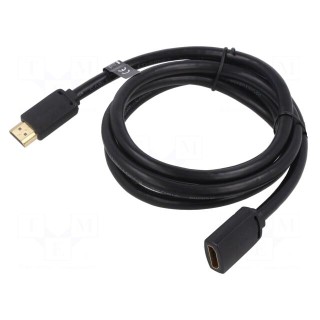 Cable | HDMI 2.0 | HDMI socket,HDMI plug | PVC | Len: 1.5m | black
