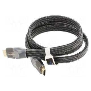 Cable | HDMI 2.0,flat | HDMI plug,both sides | PVC | textile | Len: 1m