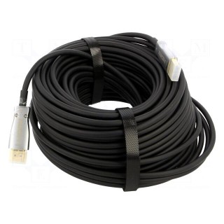 Cable | HDMI 2.0,optical | HDMI plug,both sides | 30m | black | silver