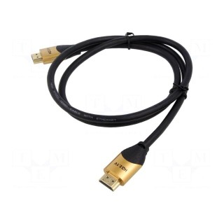 Cable | HDMI 2.1 | HDMI plug,both sides | PVC | Len: 5m | black | golden