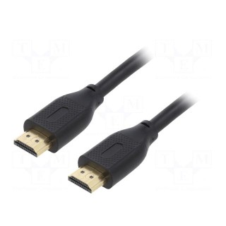Cable | HDMI 2.1 | HDMI plug,both sides | PVC | 3m | black | Core: Cu