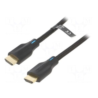 Cable | HDMI 2.1 | HDMI plug,both sides | PVC | textile | Len: 3m | black