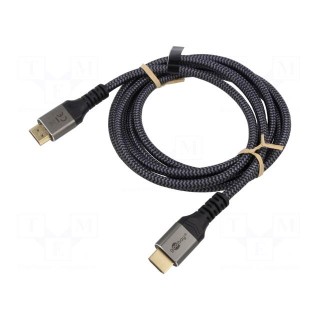 Cable | HDMI 2.1 | HDMI plug,both sides | PVC | textile | Len: 2m