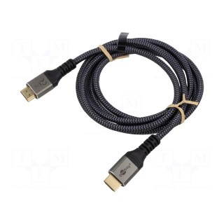 Cable | HDMI 2.1 | HDMI plug,both sides | PVC | textile | Len: 5m