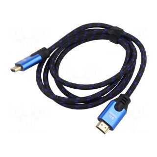 Cable | HDMI 2.1 | HDMI plug,both sides | textile | 1.8m | black