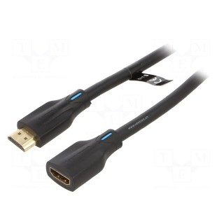 Cable | HDMI 2.1 | HDMI socket,HDMI plug | PVC | 2m | black | 28AWG