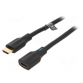 Cable | HDMI 2.1 | HDMI socket,HDMI plug | PVC | 1m | black | 28AWG