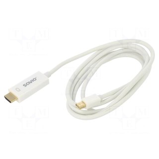 Cable | HDMI plug,mini DisplayPort plug | Len: 1.8m | white | 30AWG