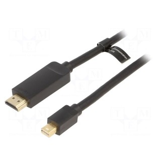 Cable | HDMI plug,mini DisplayPort plug | PVC | Len: 1.5m | black