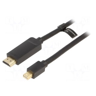 Cable | HDMI plug,mini DisplayPort plug | PVC | Len: 2m | black