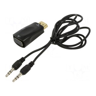 Converter | D-Sub 15pin HD socket,HDMI plug | black