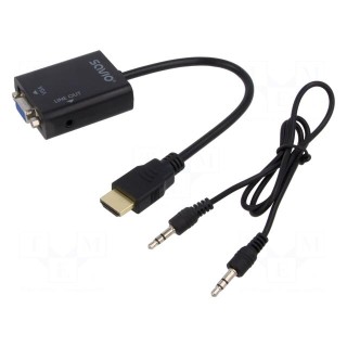 Converter | D-Sub 15pin HD socket,HDMI plug,Jack 3.5mm socket