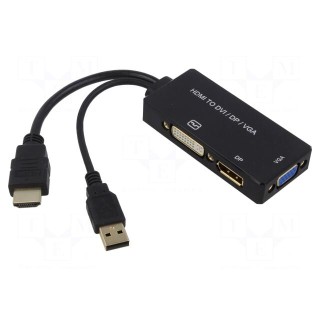 Converter | DisplayPort 1.2a,dual link,HDMI 1.4,USB 2.0 | 0.2m