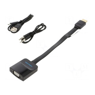 Converter | HDMI 1.4,flat | 0.15m | black