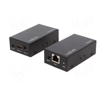 HDMI extender | HDCP 1.3 | DC socket,HDMI socket,RJ45 socket