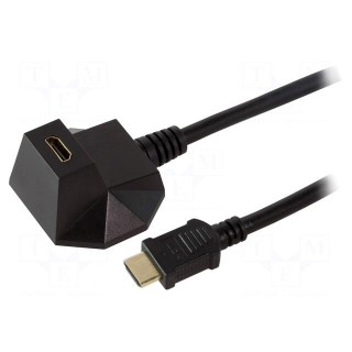 HDMI extender | HDMI socket,HDMI plug | black | Features: shielded