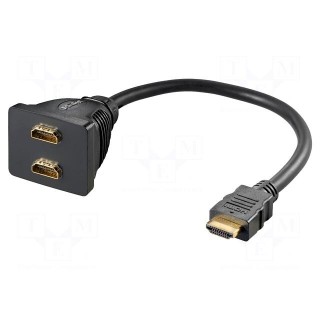 HDMI signal splitter | HDMI socket x2,HDMI plug | 0.1m