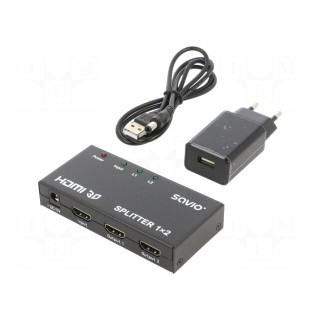 Splitter | black | Input: DC socket,HDMI socket