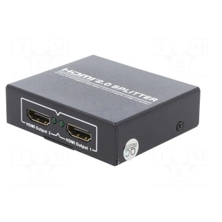 Splitter | HDMI 2.0 | black | Input: DC socket,HDMI socket