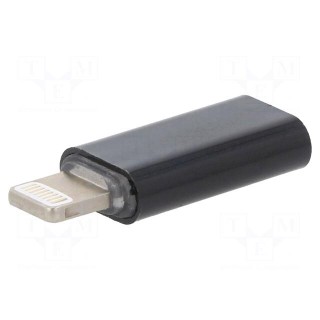 Adapter | Apple Lightning plug,USB C socket | black | Cablexpert