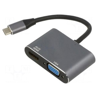 Adapter | D-Sub 15pin HD socket,HDMI socket,USB C plug | 0.15m