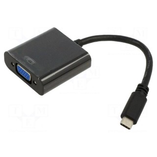 Adapter | D-Sub 15pin HD socket,USB C plug | 0.15m | black | black