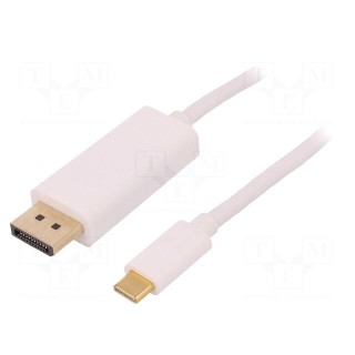 Adapter | DisplayPort 1.2,HDCP,USB 3.1 | 1m | white