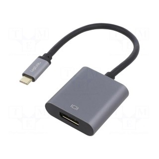 Adapter | DisplayPort 1.2,USB 3.2 | gold-plated | 0.15m | black | grey