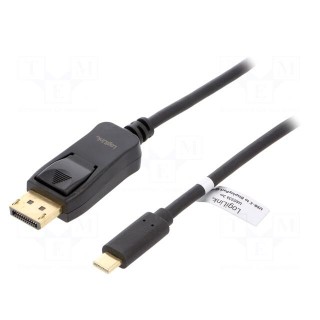 Adapter | DisplayPort plug,USB C plug | 3m | Colour: black