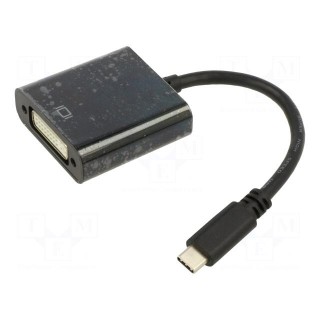 Adapter | DVI-I (24+5) socket,USB C plug | 0.15m | black | black
