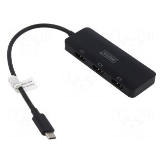 Adapter | HDCP 2.2 | HDMI socket x3,USB C plug | black