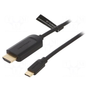 Adapter | HDMI 1.4 | HDMI plug,USB C plug | gold-plated | 2m | PVC