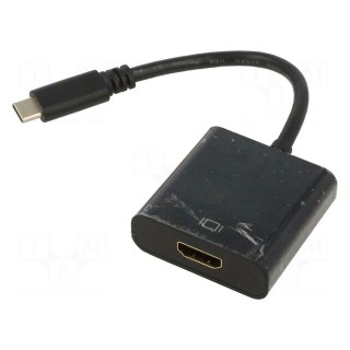 Adapter | HDMI 1.4 | HDMI socket,USB C plug | 0.15m | black | black